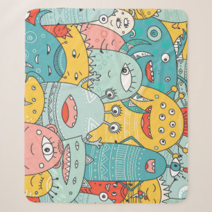 Boho Stil niedliche Monster, nahtlos. Sherpadecke