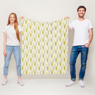 Boho-Stil retro-ethnisches Feder-Gelb-Muster Fleecedecke