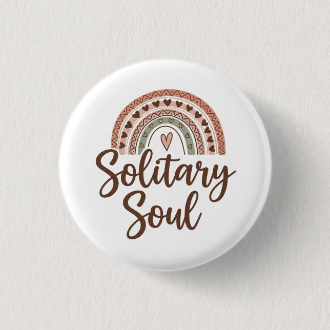 Boho Stil solides Soul Design Button (Vorderseite)
