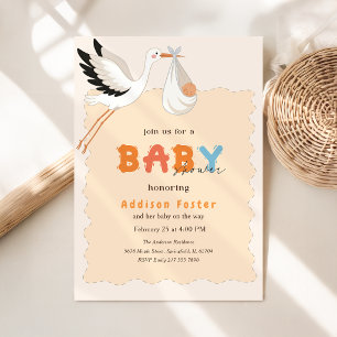 Boho-Storch Süßes Baby-Bundle-Baby-Shower-Einladun Einladung