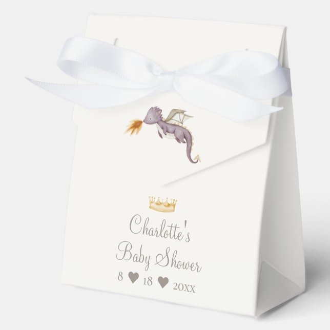 Boho Storybook Dragon Baby Shower Geschenkschachtel (Vorderseite)