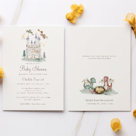 Boho Storybook Dragon Gender Neutral Baby Shower Einladung