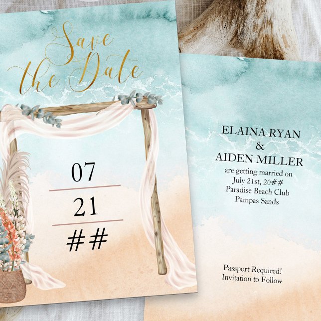 Boho-Strand-Arbor-Zielhochzeit Save The Date (Von Creator hochgeladen)