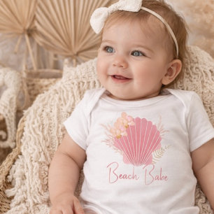 Boho-Strand-Baby-Romper mit Meeresmuscheln Baby Strampler