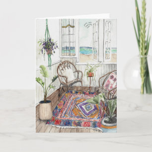 Boho Strandhaus mit Blick auf den Ozean Karte