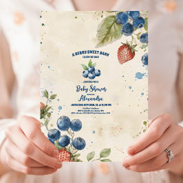 Boho Strawberry Berry Sweet Baby Shower Einladung