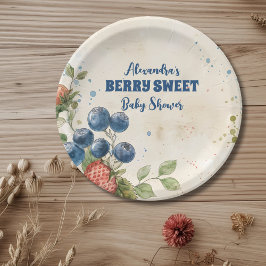 Boho Strawberry Berry Sweet Baby Shower Pappteller