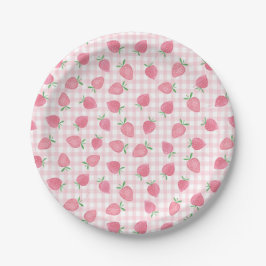 Boho Strawberry Berry Sweet Birthday Pappteller
