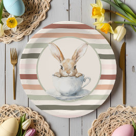 Boho Stripes & Bunny Easter Pappteller