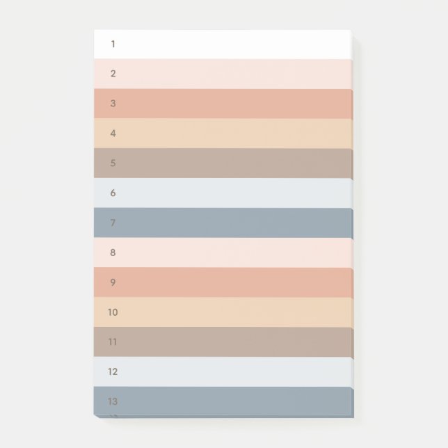 Boho Stripes Numbered Post-it-Notizen Post-it Klebezettel (Vorderseite)