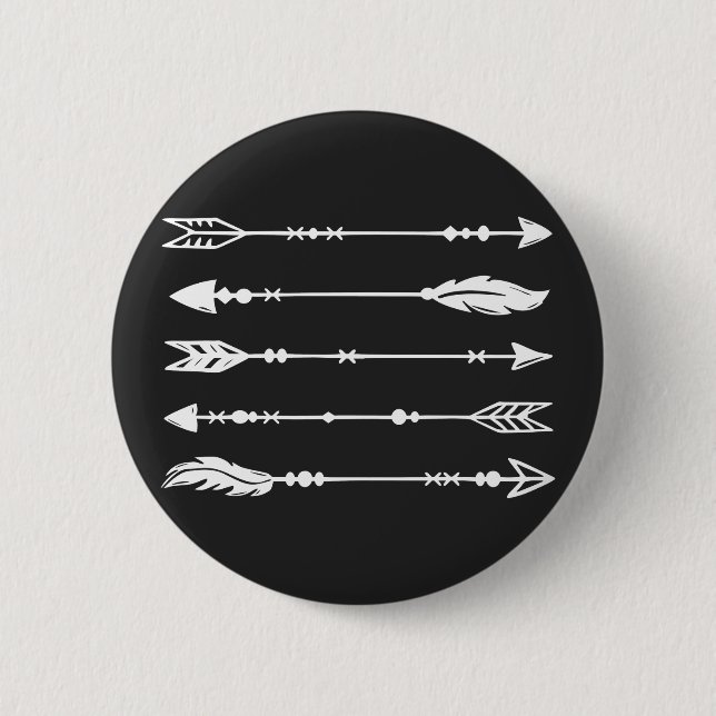 Boho Style Arrows in White Button (Vorderseite)