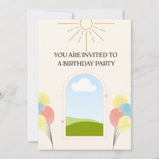 Boho Style Birthday Invitation card Einladung