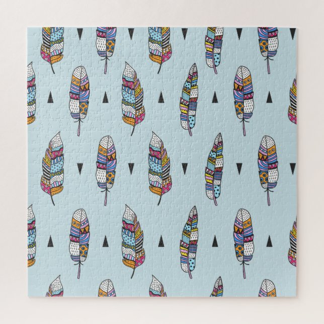 Boho Style Feather Hand Drawn (Vertikal)