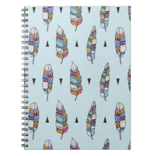 Boho Style Feather Hand Drawn Notizblock