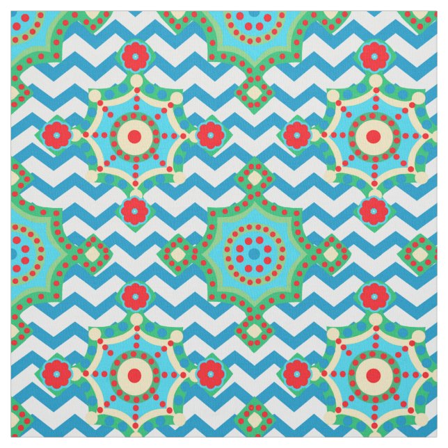 Boho Style | Karnevalsfarben Zickzack Stoff (Muster)