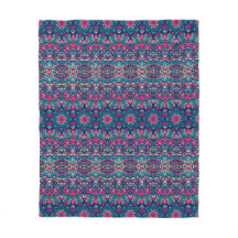 Boho Style Pink Fleece Blanket