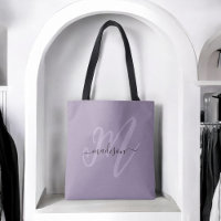 Boho Stylish Script Monogram und Name in Lila