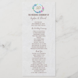 Boho Succulent Cactus Wreath Wedding Program Programm