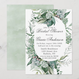 Boho Succulent Greenerity Brautparty Einladung
