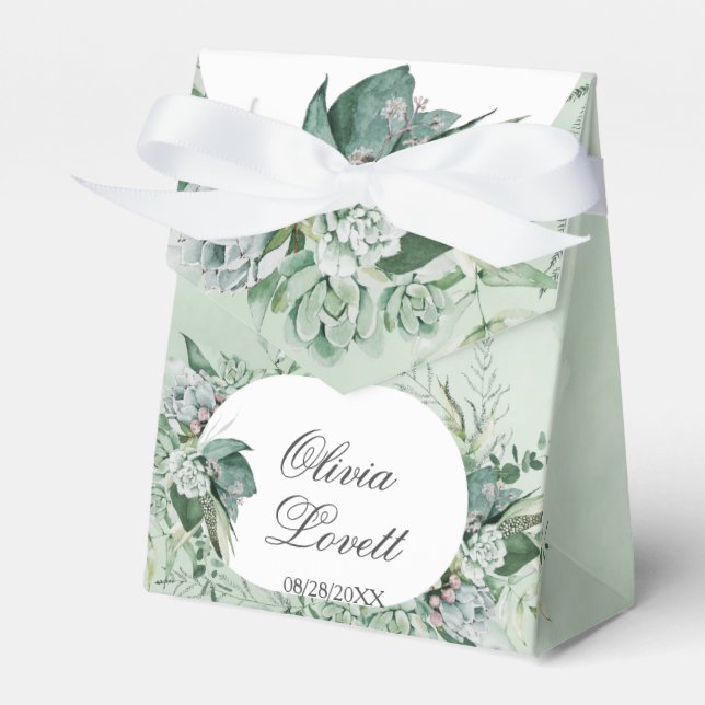 Boho Succulent Greenerity Brautparty Geschenkschachtel (Vorderseite)