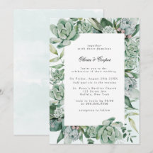 Boho Succulent Greenerity Einladung Hochzeit