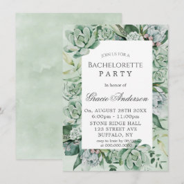 Boho Succulent Greenerity Junggeselinnen-Abschied Einladung