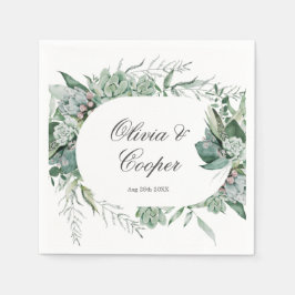 Boho Succulent Greenerity Wedding Napkins Serviette