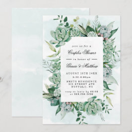Boho Succulent Greenery Paare Dusche Einladungen