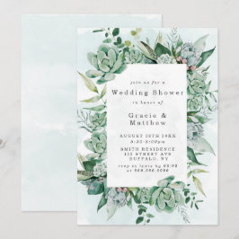 Boho Succulent Greenery Polterabend Einladung