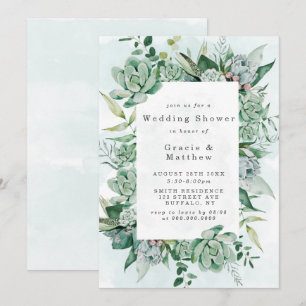 Boho Succulent Greenery Polterabend Einladung