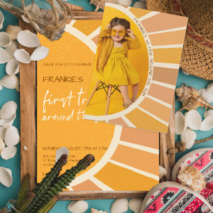 Boho Summer First Trip rund um das Sun Foto Geburt Einladung