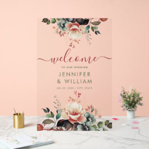 Boho Summer Garden Floral Mariage Bienvenue