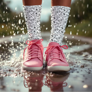 Boho Summer Honey Bee Floral Muster White Niedlich Socken