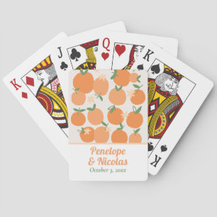 Boho Summer Orange Hochzeitsspielkarten Spielkarten