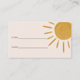 Boho Sun Baby Dusche schätzt wie viele Begleitkarte