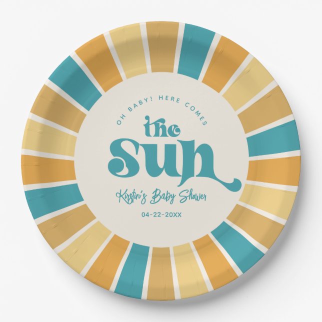 Boho Sun Baby Duschpapier Teller (Vorderseite)