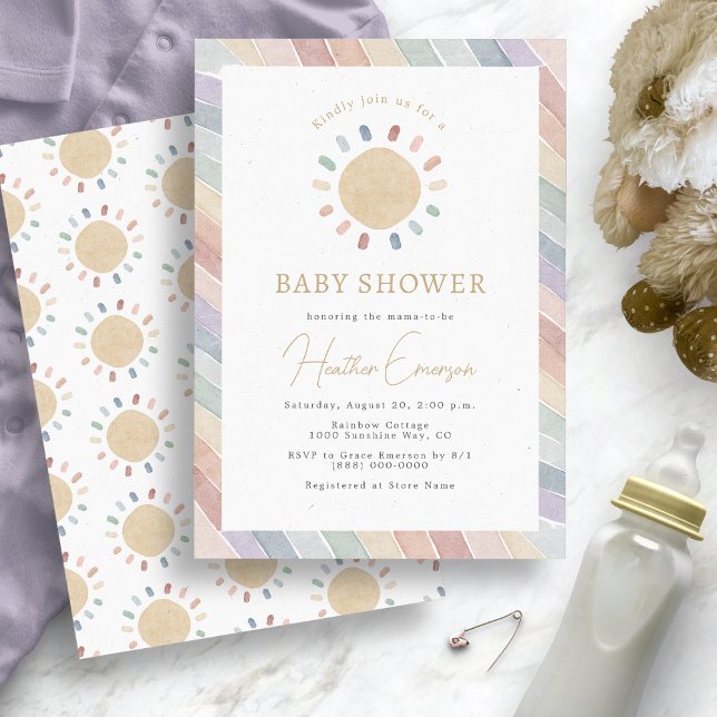 Boho Sun Baby Shower Einladung (Boho Sun Baby Shower Invitation
)