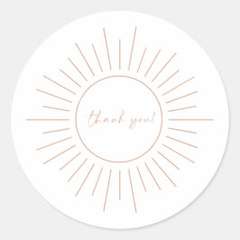 Boho Sun Baby Shower Runder Aufkleber