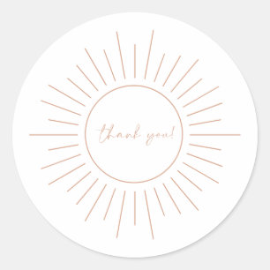 Boho Sun Baby Shower Runder Aufkleber