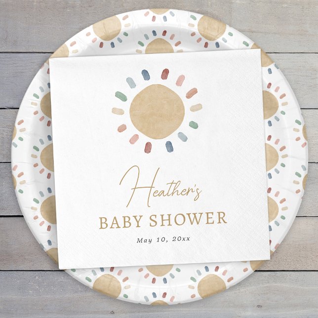 Boho Sun Baby Shower Serviette (Boho Sun Baby Shower Napkins
)