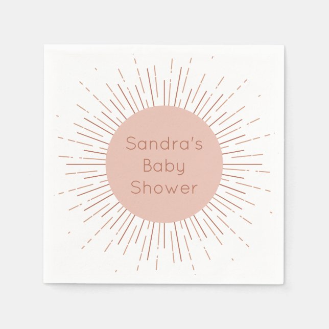 Boho Sun Baby Shower Serviette (Vorderseite)