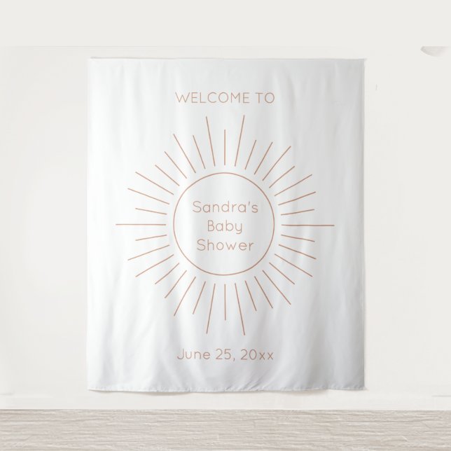 Boho Sun Baby Shower Wandteppich (Vorderseite)