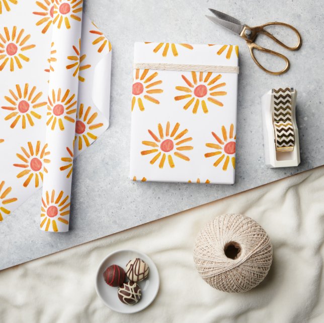 Boho Sun Birthday Baby Shower Gender Neutral Girl Geschenkpapier (Kunsthandwerk)