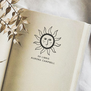 Boho Sun Buchzeichen aus der Namensbibliothek Gummistempel