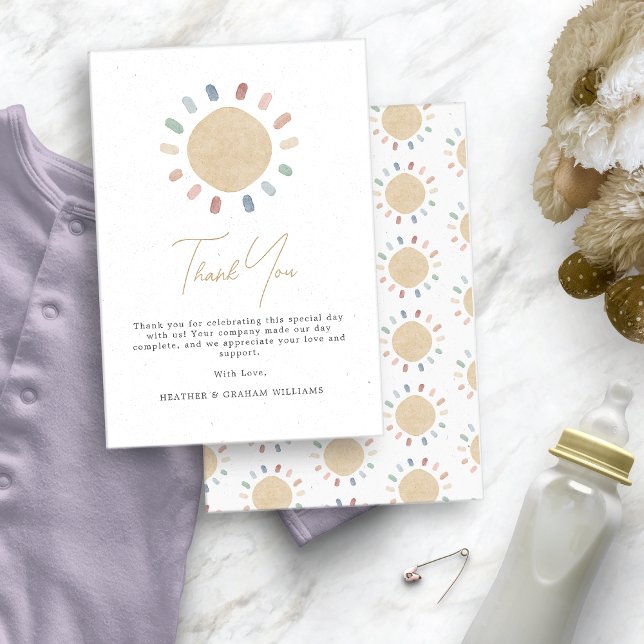 Boho Sun Carte de remerciements (Boho Sun Baby Shower Thank You Card
)