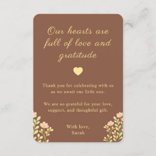 Boho Sun Floral Baby Shower Dankeskarte