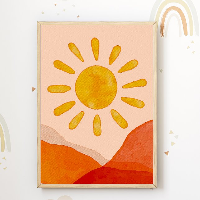 Boho Sun Kids Room Poster Cute Nursert Imprimer (Créateur téléchargé)