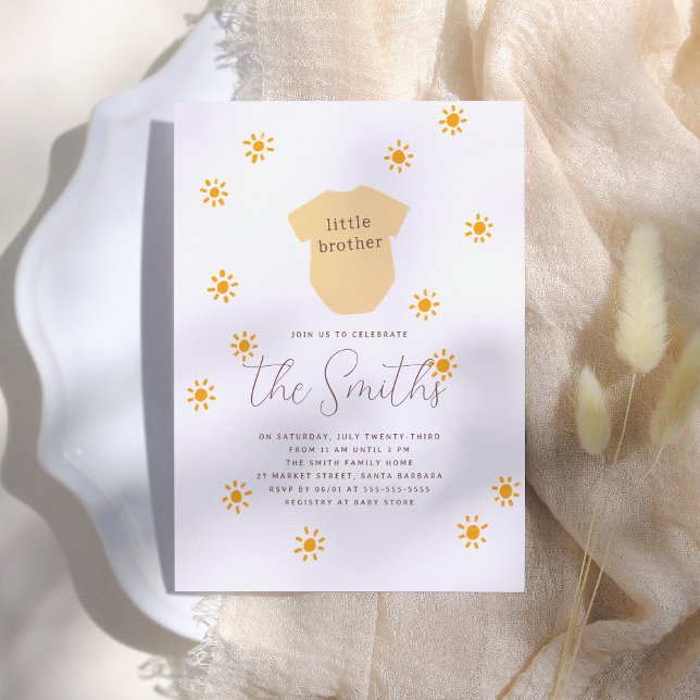 Boho Sun Little Brother Sunshine Baby Dusche Einladung (Von Creator hochgeladen)
