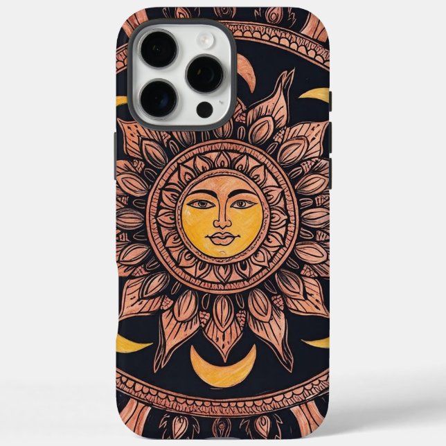 Boho Sun Mandala iPhone Case (Rückseite)