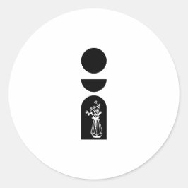 Boho Sun Moon Flower Pot boho bohemian Runder Aufkleber